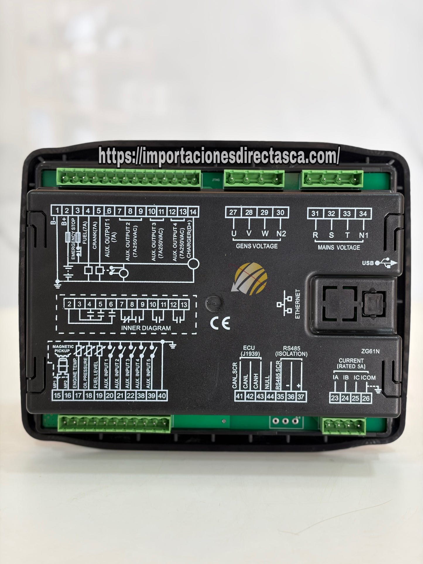 Detalle de terminales y cableado del módulo de control 6120 - Ingeniería de Reemplazo Infinite Technology®. Genset.