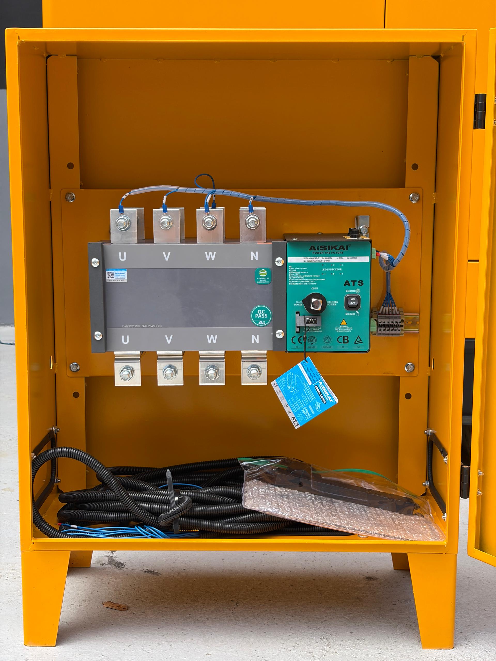 Tablero de transferencia automática ATS incluido para planta eléctrica Weichai 150 kVA.