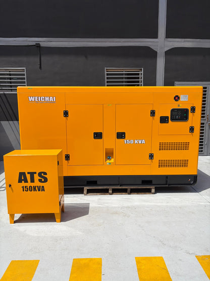 Tablero de transferencia automática ATS incluido para planta eléctrica Weichai 150 kVA.
