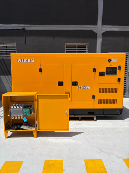 Tablero de transferencia automática ATS incluido para planta eléctrica Weichai 150 kVA.