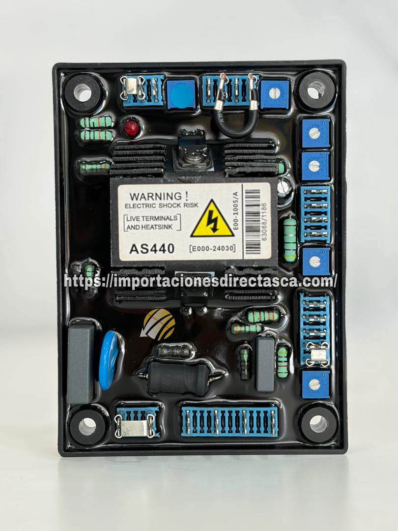 Regulador Automático de Voltaje AVR AS440 Infinite Technology® para Alternadores Industriales y Plantas Eléctricas.