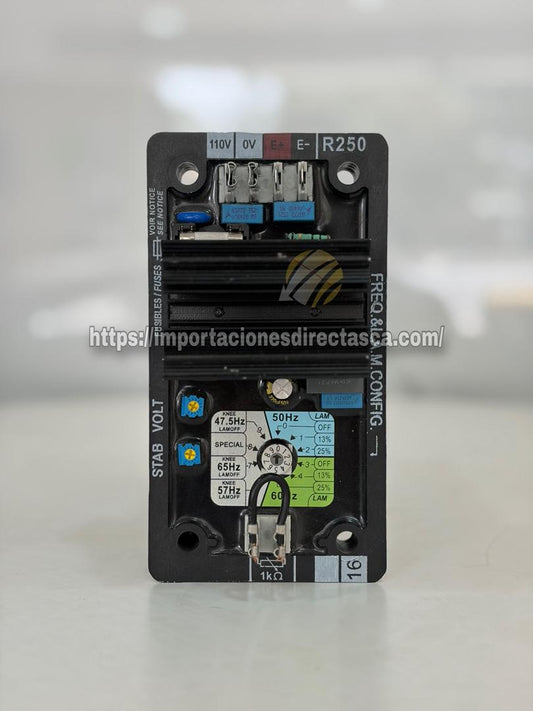 Regulador Automatico de Voltaje AVR R250 Infinite Technology® para Alternadores Industriales