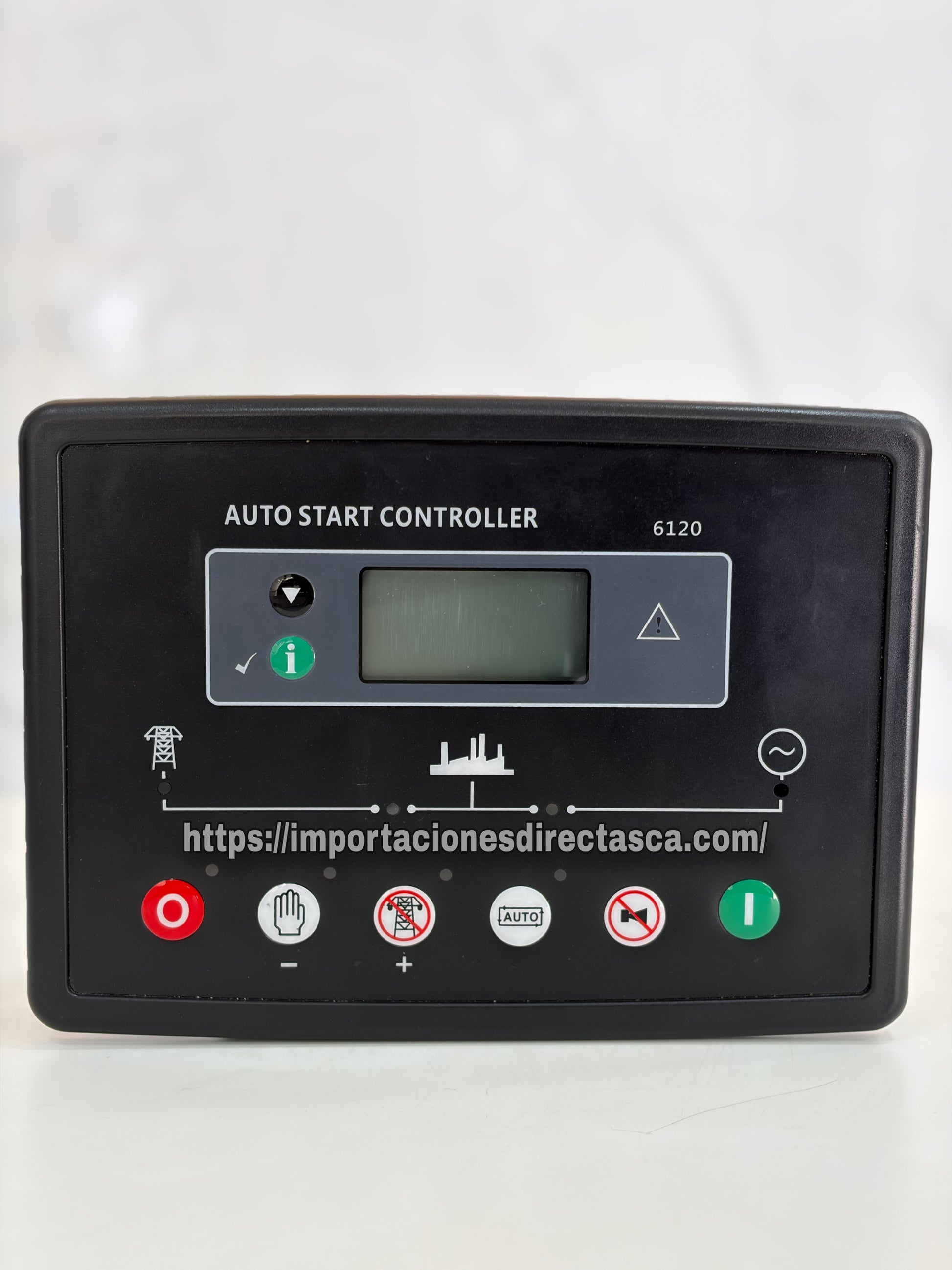 Pantalla de Control Automático DSE 6120 Infinite Technology® para Gestión de Fallas de Red y Transferencia.