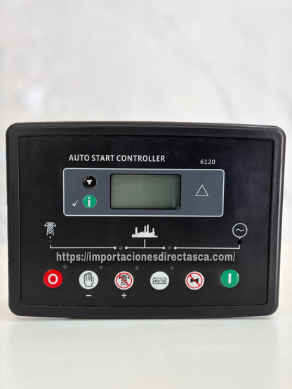 Pantalla de Control Automático DSE 6120 Infinite Technology® para Gestión de Fallas de Red y Transferencia.